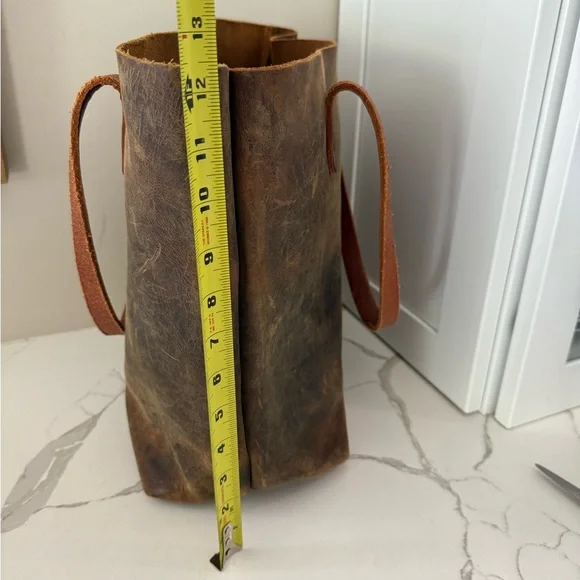 KMM & Co, Brown Kodiak Highly DistressedLeather Tote Bag